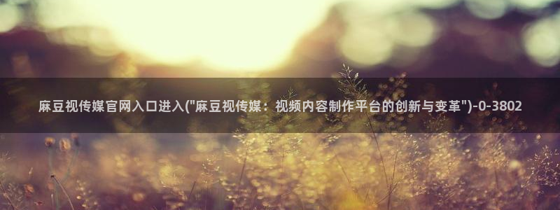 麻豆影视 传媒官网：麻豆视传媒官网入口进入(\